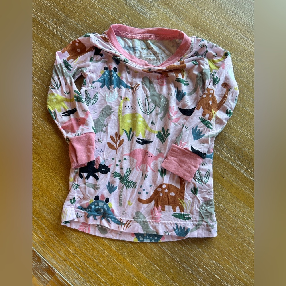 Little Sleepies Dinosaur Print Shirt - Pink 12-18 months